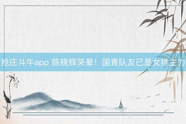 抢庄斗牛app 陈晓辉哭晕！国青队友已是女排主力