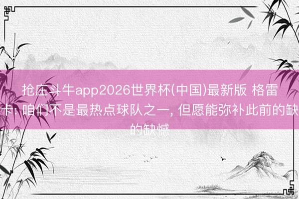 抢庄斗牛app2026世界杯(中国)最新版 格雷茨卡: 咱们不是最热点球队之一, 但愿能弥补此前的缺憾