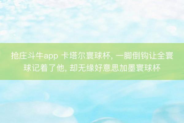 抢庄斗牛app 卡塔尔寰球杯, 一脚倒钩让全寰球记着了他, 却无缘好意思加墨寰球杯