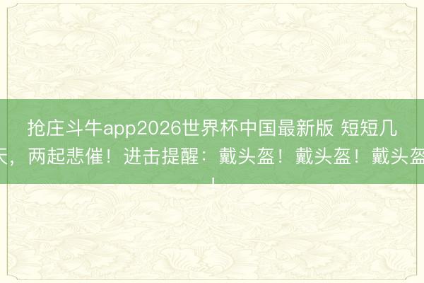 抢庄斗牛app2026世界杯中国最新版 短短几天，两起悲催！进击提醒：戴头盔！戴头盔！戴头盔！